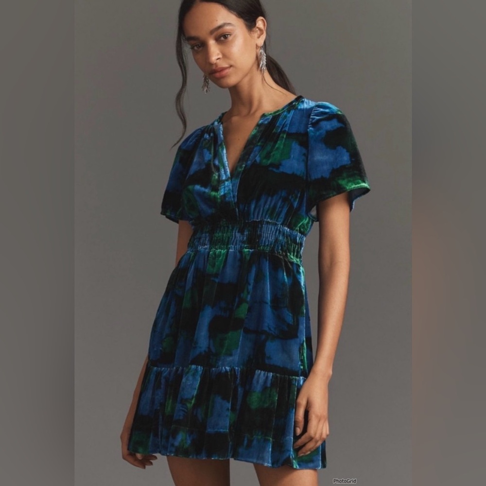 NWOT Anthropologie Velvet Somerset Mini Dress, Size S